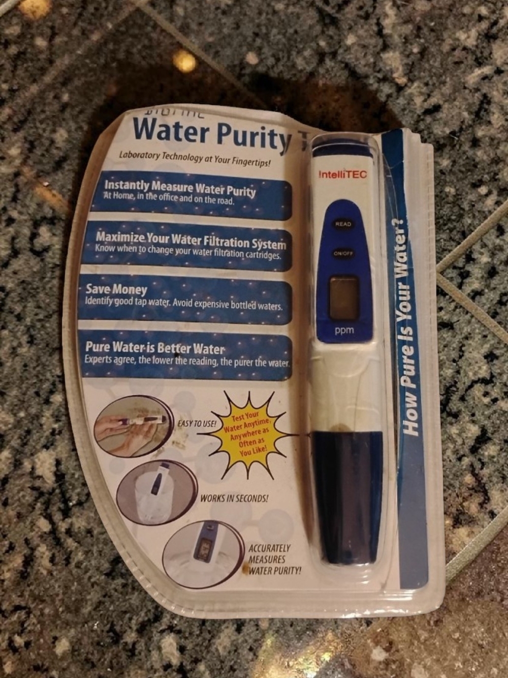 IntelliTEC WPT1000 Digital Water Purity Tester - NWT Damaged Packaging